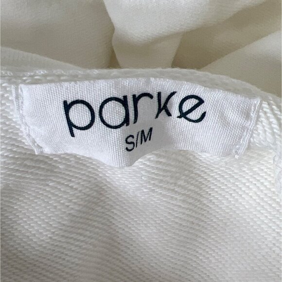 PARKE OFFICIAL Pullover Hoodie White Sz S/M NWOT - Picture 4 of 4